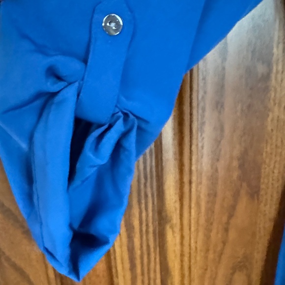 Alfani Vibrant Blue Midi Dress with cinched waist & tie - Picture 3 of 7